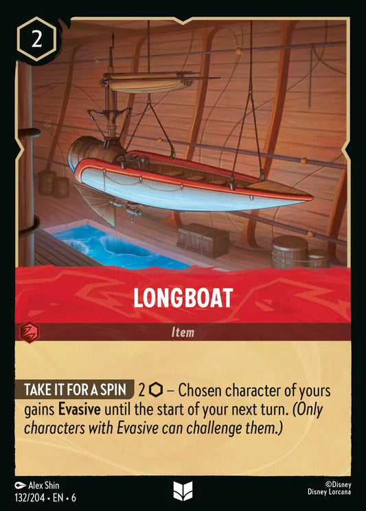 Longboat - 132/204 - Uncommon - Azurite Sea - Disney Lorcana