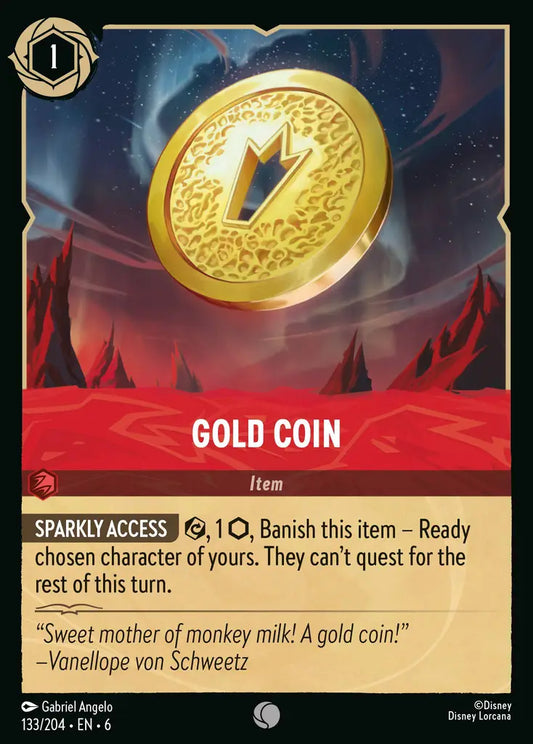 Gold Coin - 133/204 - Common - Azurite Sea - Disney Lorcana