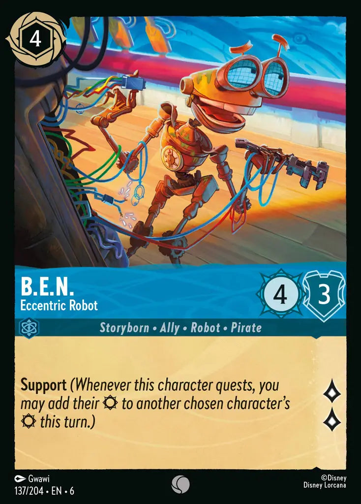 B.E.N. - Eccentric Robot - 137/204 - Common - Azurite Sea - Disney Lorcana