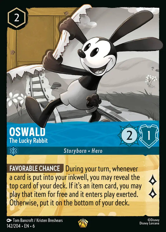 Oswald - The Lucky Rabbit - 142/204 - Legendary - Azurite Sea - Disney Lorcana