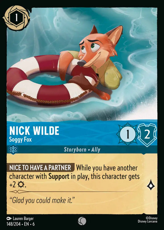 Nick Wilde - Soggy Fox - 148/204 - Common - Azurite Sea - Disney Lorcana