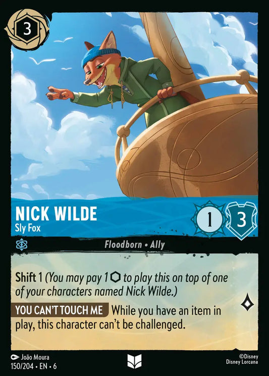 Nick Wilde - Sly Fox - 150/204 - Uncommon - Azurite Sea - Disney Lorcana