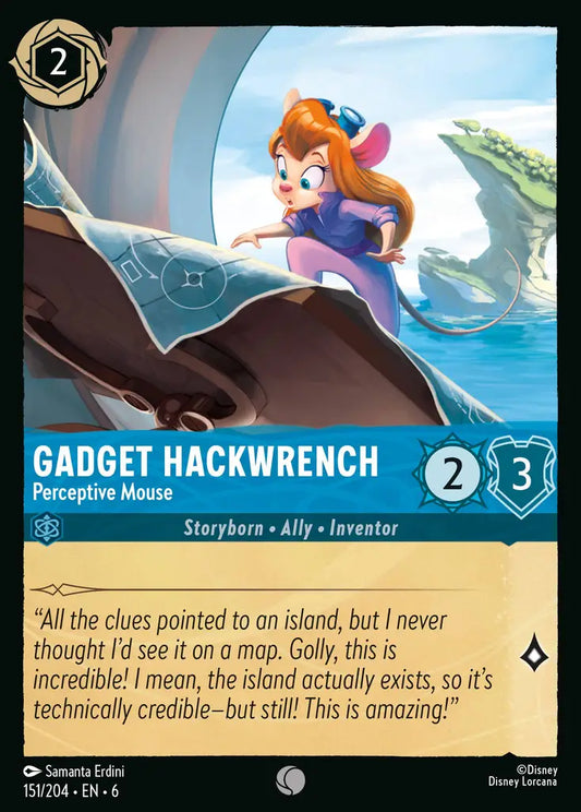 Gadget Hackwrench - Perceptive Mouse - 151/204 - Common - Azurite Sea - Disney Lorcana