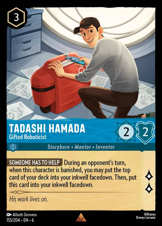Tadashi Hamada - Gifted Roboticist - 155/204 - Rare - Azurite Sea - Disney Lorcana