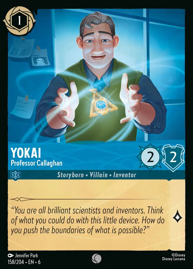 Yokai - Professor Callaghan - 158/204 - Common - Azurite Sea - Disney Lorcana