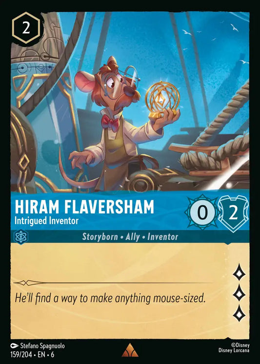 Hiram Flaversham - Intrigued Inventor - 159/204 - Rare - Azurite Sea - Disney Lorcana