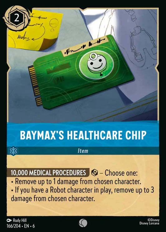 Baymax's Healthcare Chip - 166/204 - Common - Azurite Sea - Disney Lorcana