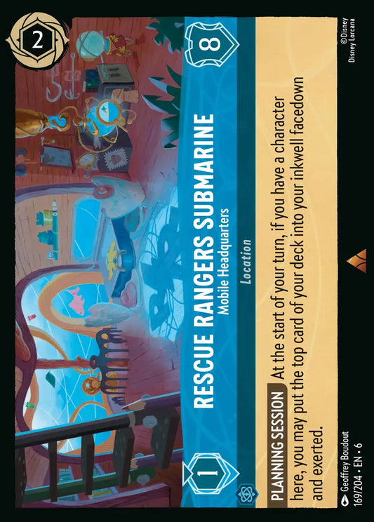 Rescue Rangers Submarine - Mobile Headquarters - 169/204 - Rare - Azurite Sea - Disney Lorcana