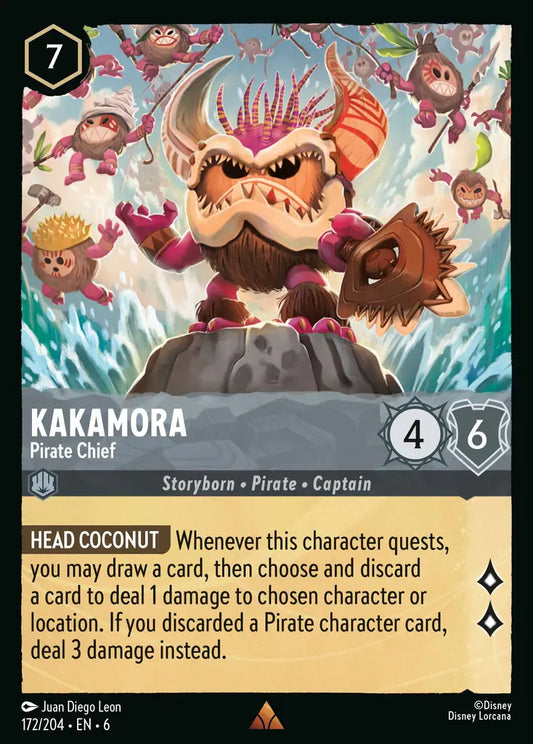Kakamora - Pirate Chief - 172/204 - Rare - Azurite Sea - Disney Lorcana