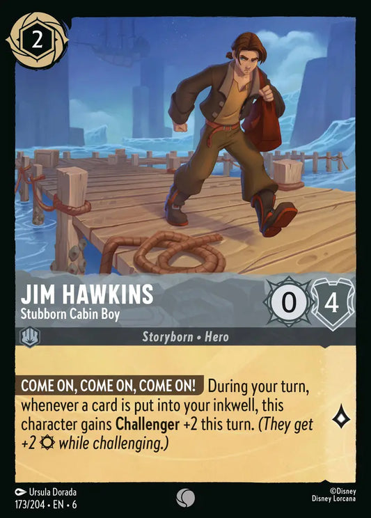 Jim Hawkins - Stubborn Cabin Boy - 173/204 - Common - Azurite Sea - Disney Lorcana