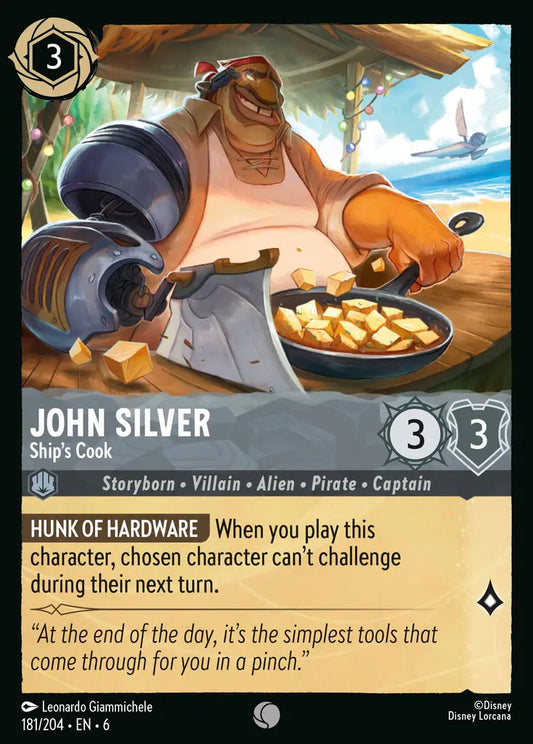 John Silver - Ship's Cook - 181/204 - Common - Azurite Sea - Disney Lorcana