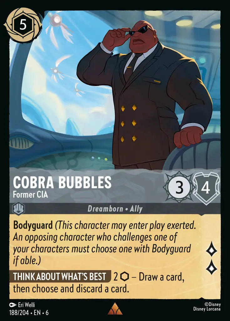 Cobra Bubbles - Former CIA - 188/204 - Rare - Azurite Sea - Disney Lorcana