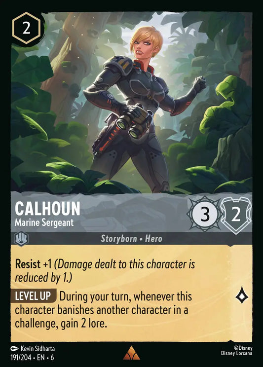Calhoun - Marine Sergeant - 191/204 - Rare - Azurite Sea - Disney Lorcana