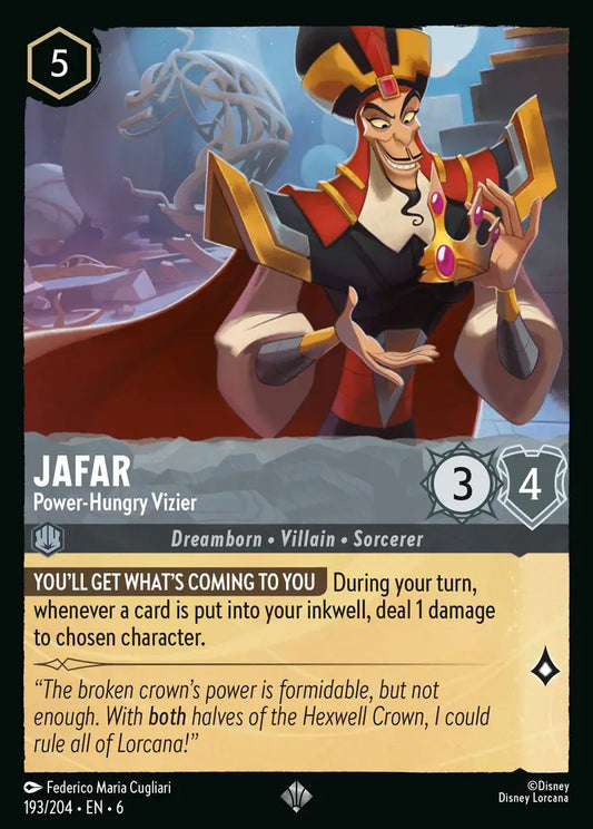 Jafar - Power-Hungry Vizier - 193/204 - Super Rare - Azurite Sea - Disney Lorcana