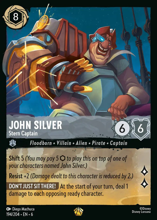 John Silver - Stern Captain - 194/204 - Legendary - Azurite Sea - Disney Lorcana
