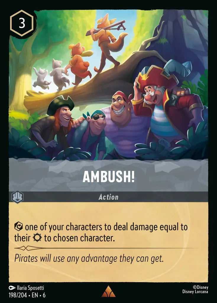 Ambush! - 198/204 - Rare - Azurite Sea - Disney Lorcana
