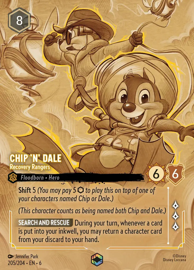 Chip 'N' Dale - Recovery Rangers - 205/204 - Enchanted - Azurite Sea - Disney Lorcana