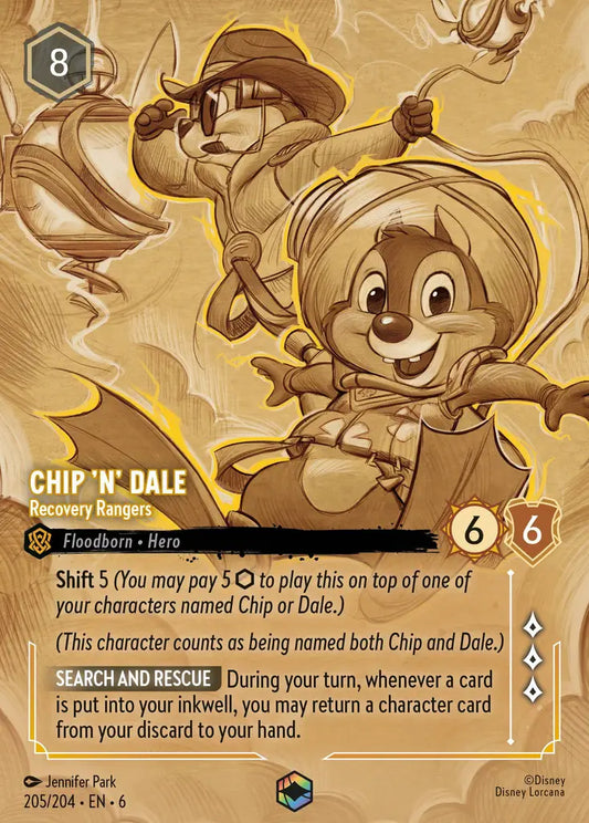 Chip 'N' Dale - Recovery Rangers - 205/204 - Enchanted - Azurite Sea - Disney Lorcana