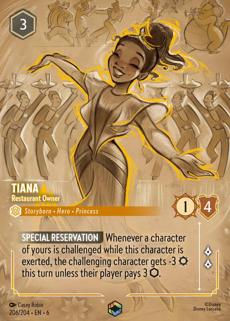Tiana - Restaurant Owner - 206/204 - Enchanted - Azurite Sea - Disney Lorcana