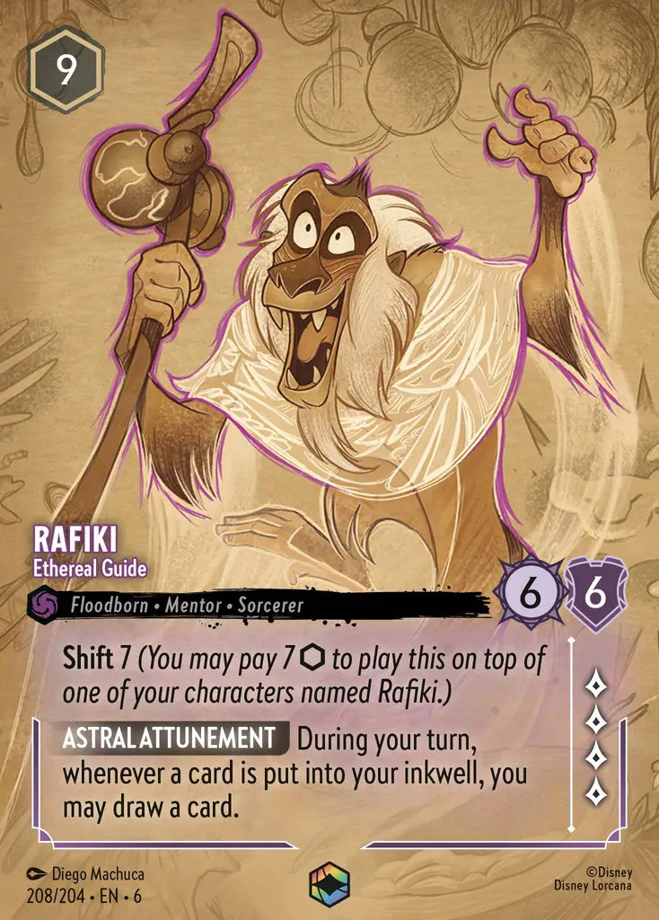 Rafiki - Ethereal Guide - 208/204 - Enchanted - Azurite Sea - Disney Lorcana