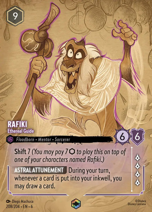 Rafiki - Ethereal Guide - 208/204 - Enchanted - Azurite Sea - Disney Lorcana