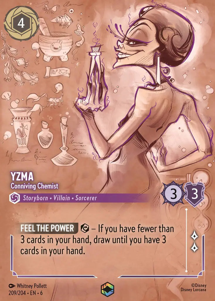 Yzma - Conniving Chemist - 209/204 - Enchanted - Azurite Sea - Disney Lorcana