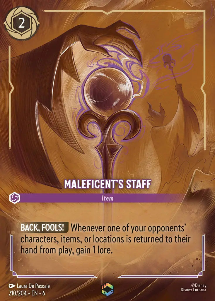 Maleficent's Staff - 210/204 - Enchanted - Azurite Sea - Disney Lorcana
