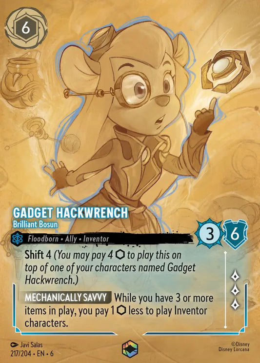 Gadget Hackwrench - Brilliant Bosun - 217/204 - Enchanted - Azurite Sea - Disney Lorcana