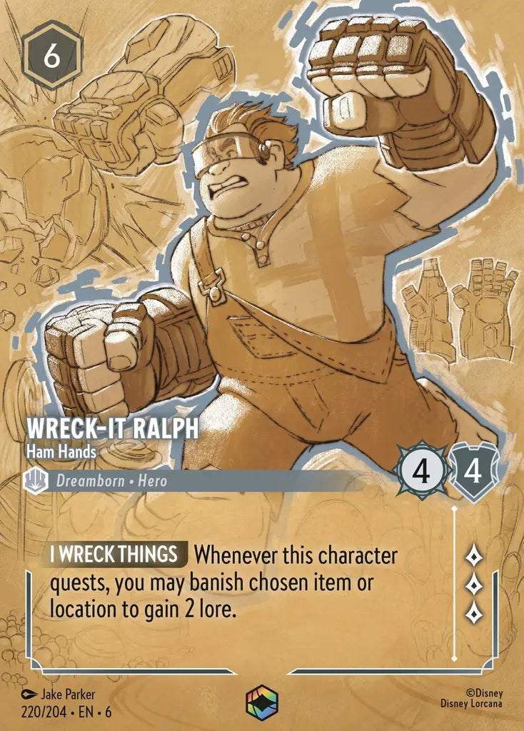 Wreck-It Ralph - Ham Hands - 220/204 - Enchanted - Azurite Sea - Disney Lorcana