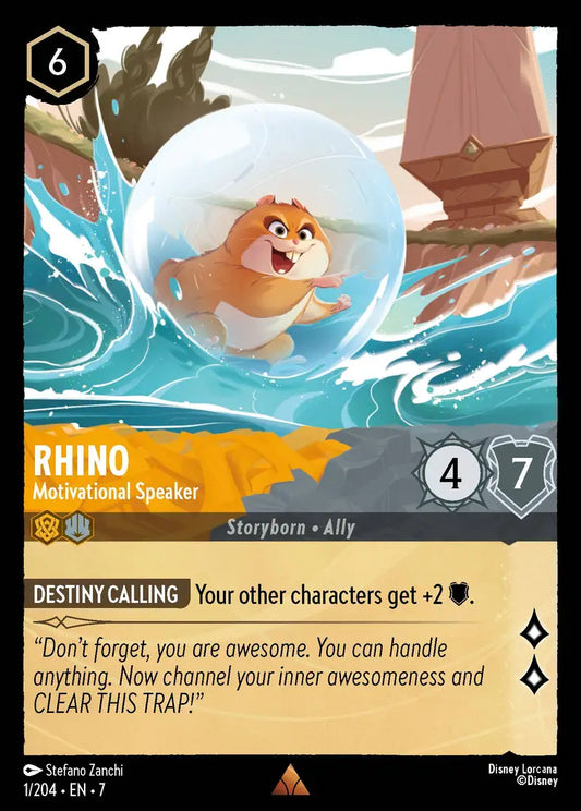 Rhino - Motivational Speaker - 1/204 - Rare - Archazia’s Island - Disney Lorcana