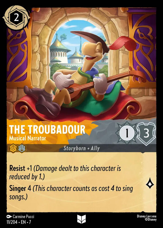 The Troubadour - Musical Narrator - 11/204 - Uncommon - Archazia’s Island - Disney Lorcana