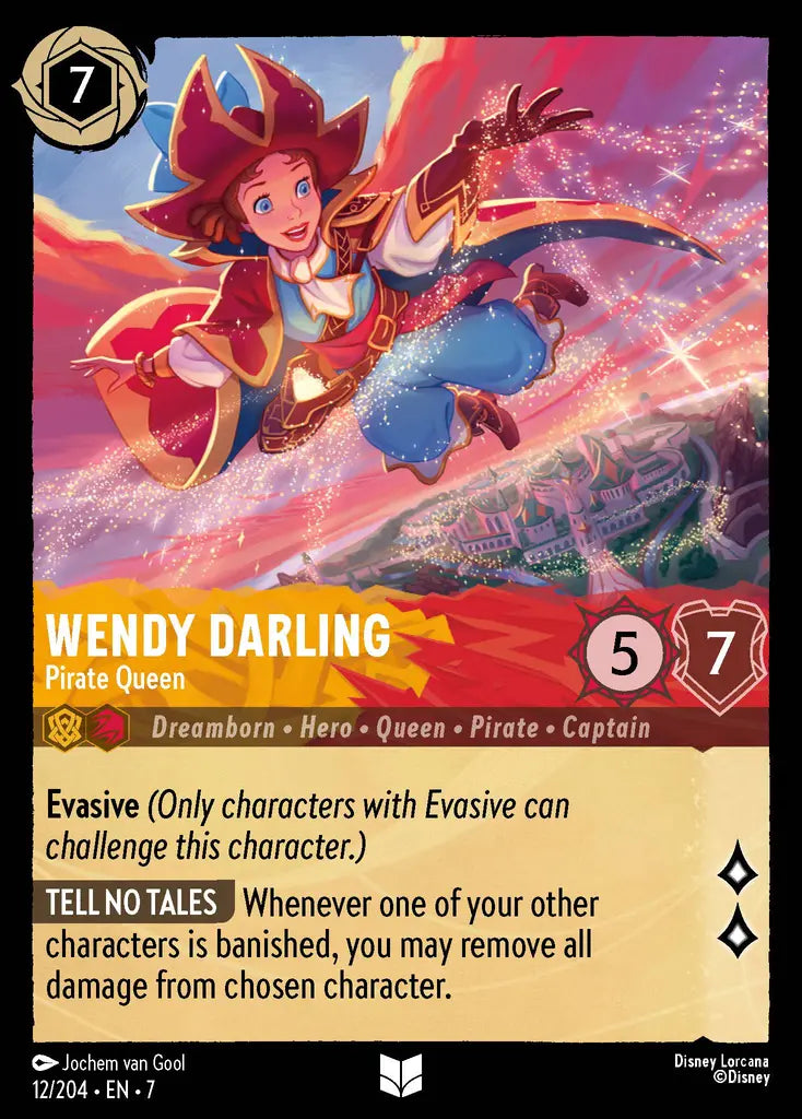 Wendy Darling - Pirate Queen - 12/204 - Uncommon - Archazia’s Island - Disney Lorcana