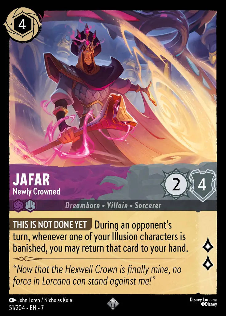 Jafar - Newly Crowned - 51/204 - Super Rare - Archazia’s Island - Disney Lorcana