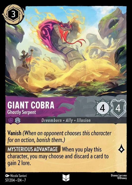 Giant Cobra - Ghostly Serpent - 57/204 - Uncommon - Archazia’s Island - Disney Lorcana