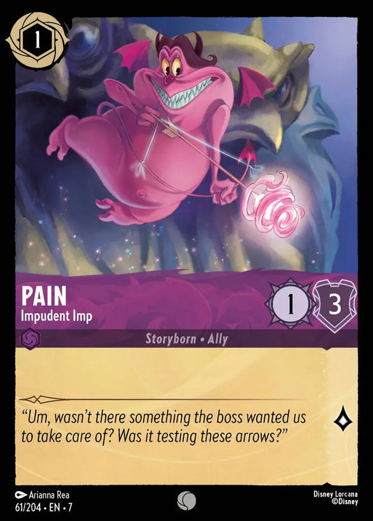 Pain - Impudent Imp - 61/204 - Common - Archazia’s Island - Disney Lorcana