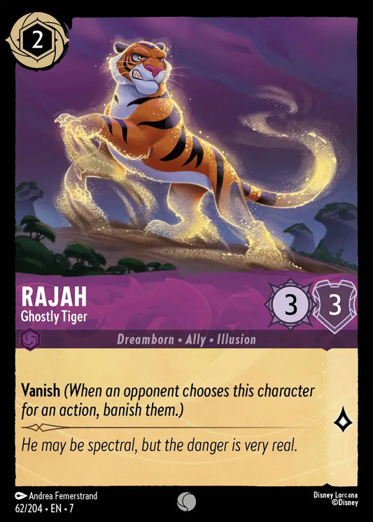Rajah - Ghostly Tiger - 62/204 - Common - Archazia’s Island - Disney Lorcana