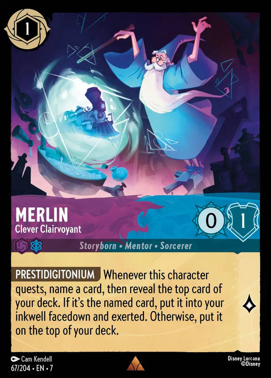 Merlin - Clever Clairvoyant - 67/204 - Rare - Archazia’s Island - Disney Lorcana