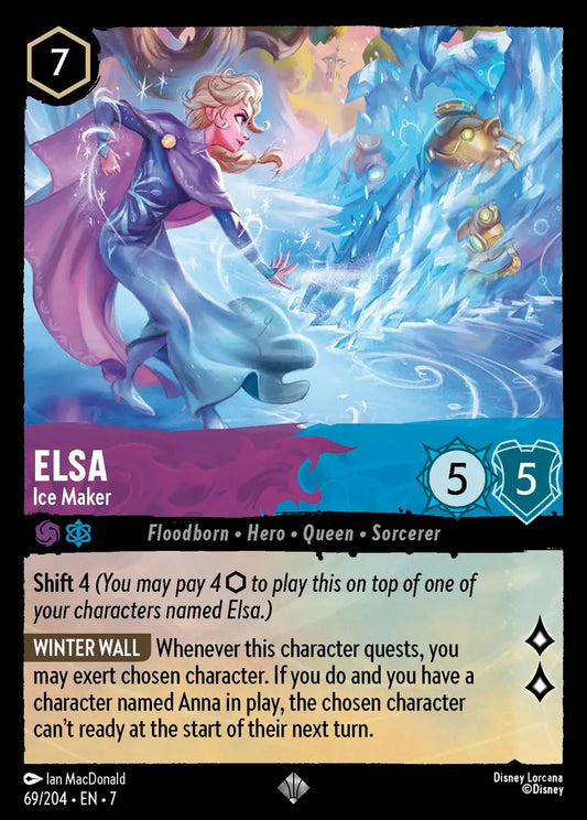 Elsa - Ice Maker - 69/204 - Super Rare - Archazia’s Island - Disney Lorcana