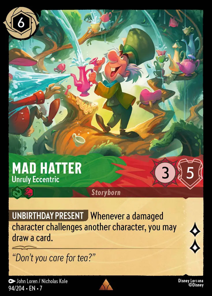 Mad Hatter - Unruly Eccentric - 94/204 - Rare - Archazia’s Island - Disney Lorcana
