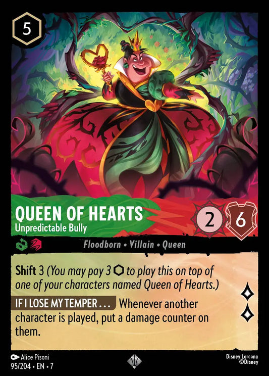 Queen of Hearts - Unpredictable Bully - 95/204 - Super Rare - Archazia’s Island - Disney Lorcana