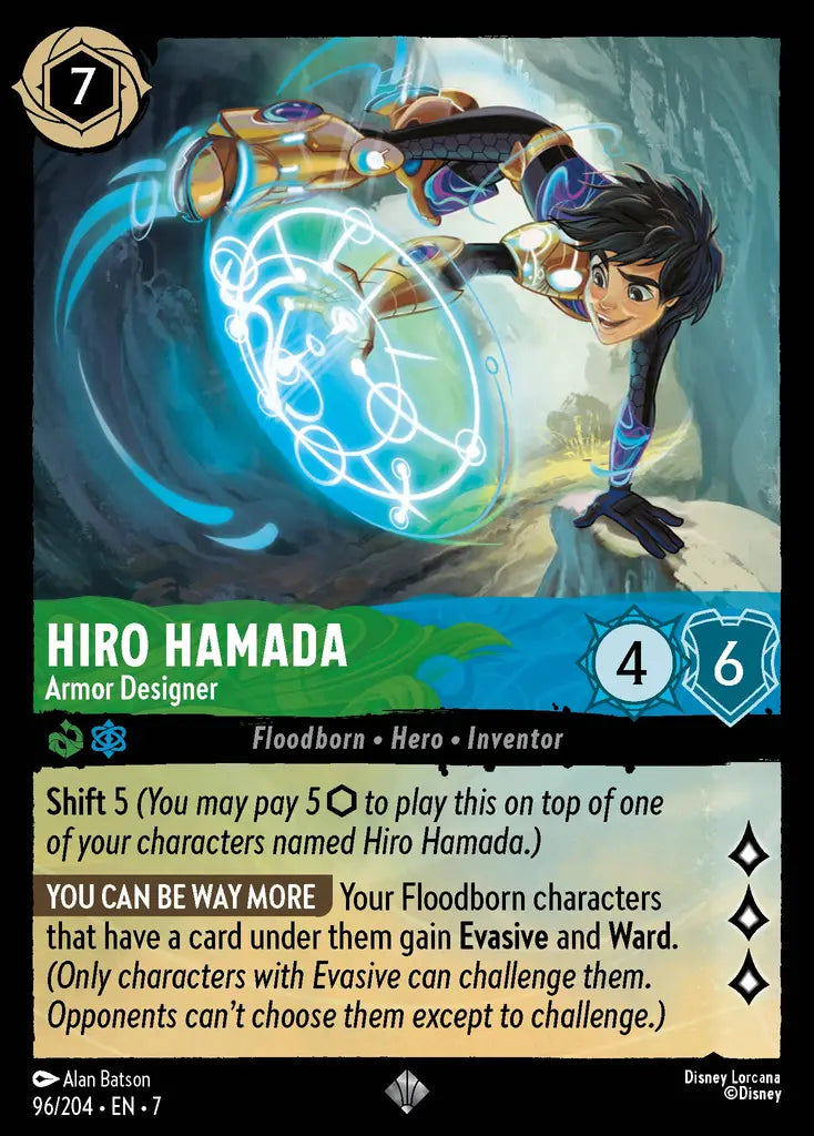 Hiro Hamada - Armor Designer - 96/204 - Super Rare - Archazia’s Island - Disney Lorcana
