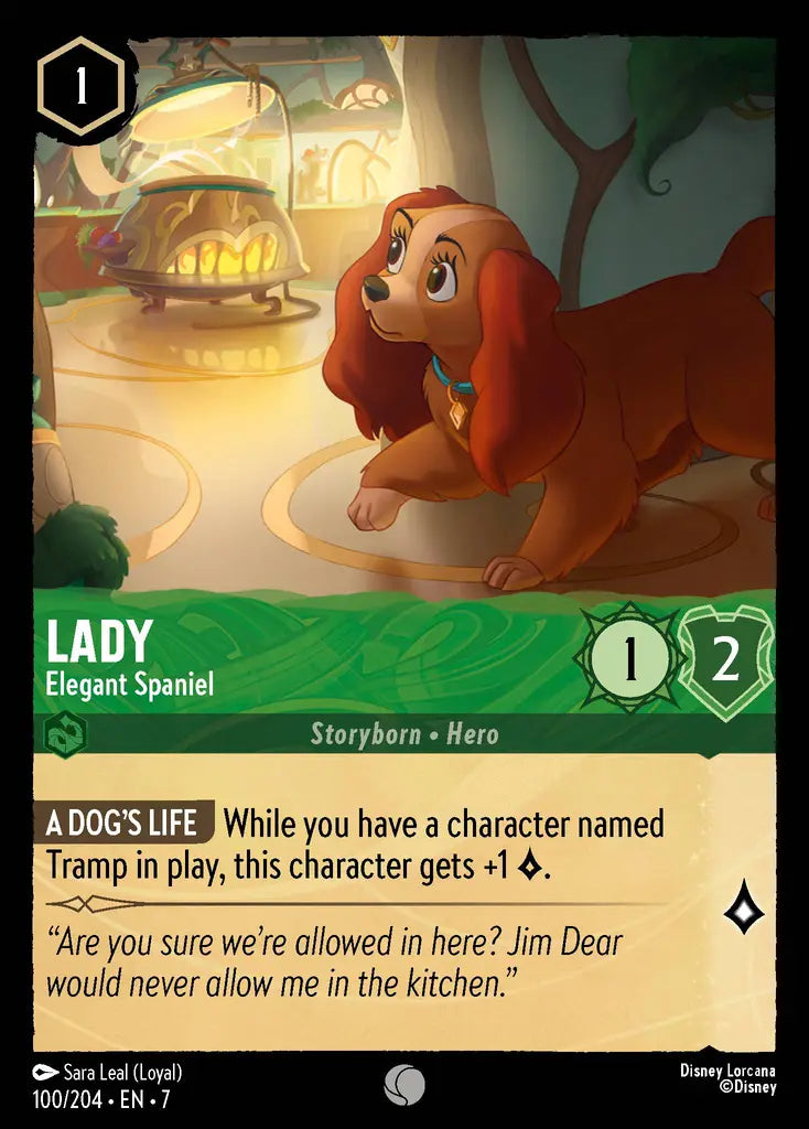 Lady - Elegant Spaniel - 100/204 - Common - Archazia’s Island - Disney Lorcana