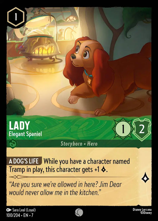 Lady - Elegant Spaniel - 100/204 - Common - Archazia’s Island - Disney Lorcana