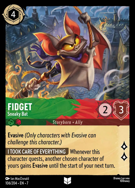 Fidget - Sneaky Bat - 106/204 - Uncommon - Archazia’s Island - Disney Lorcana