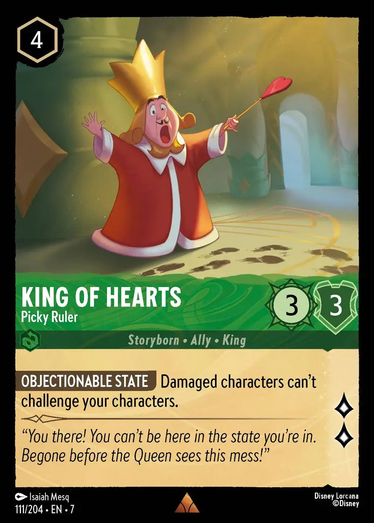 King of Hearts - Picky Ruler - 111/204 - Rare - Archazia’s Island - Disney Lorcana
