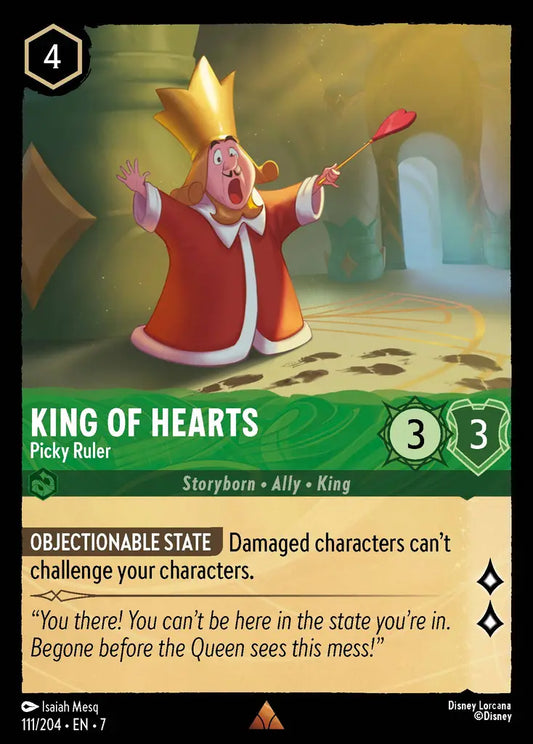 King of Hearts - Picky Ruler - 111/204 - Rare - Archazia’s Island - Disney Lorcana