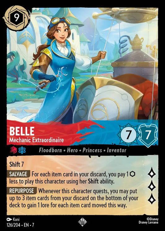 Belle - Mechanic Extraordinaire - 126/204 - Super Rare - Archazia’s Island - Disney Lorcana