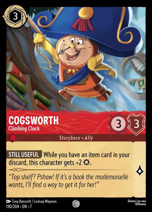 Cogsworth - Climbing Clock - 130/204 - Common - Archazia’s Island - Disney Lorcana