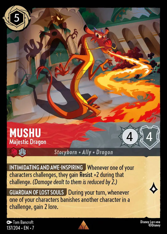 Mushu - Majestic Dragon - 137/204 - Rare - Archazia’s Island - Disney Lorcana