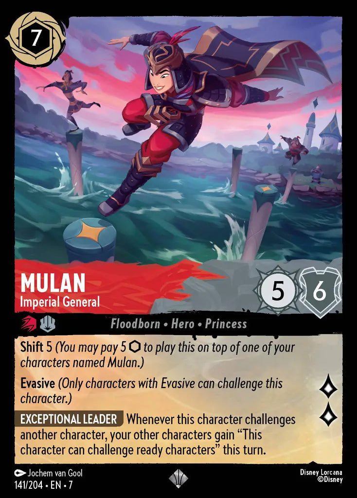 Mulan - Imperial General - 141/204 - Super Rare - Archazia’s Island - Disney Lorcana